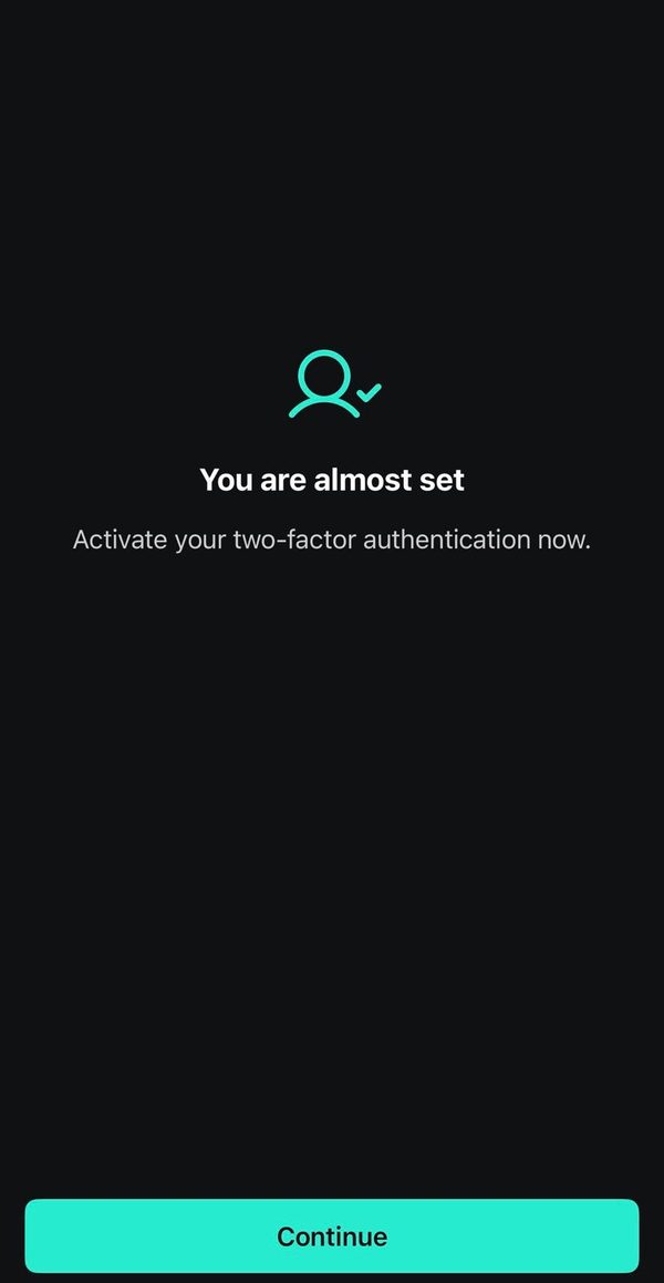 Scalable Capital 2FA-activatie scherm